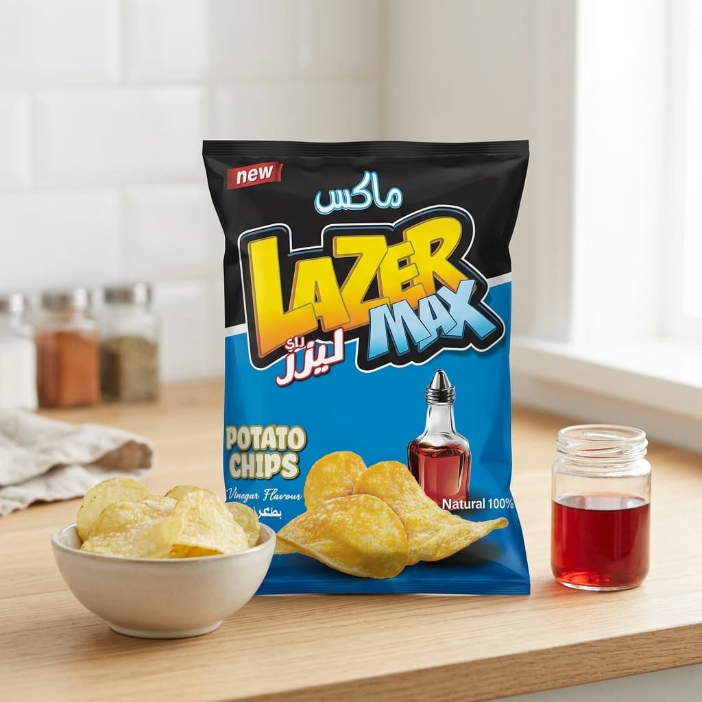 شيبس بطاطا ليزر ماكس بنكهة الخل - 1